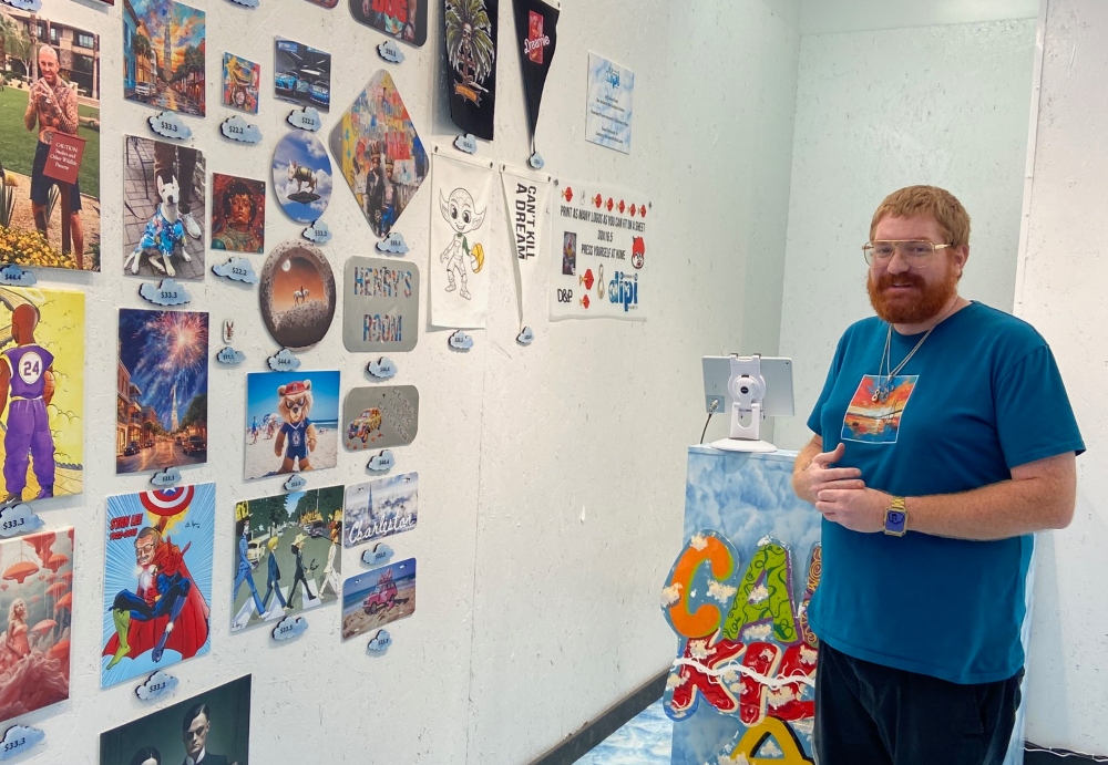 Rather than be threatened by technology that makes designing easier, graphic artist Clifford Thompson has welcomed A.I. as an entrepreneurial opportunity. (Photo/Jenny Peterson)