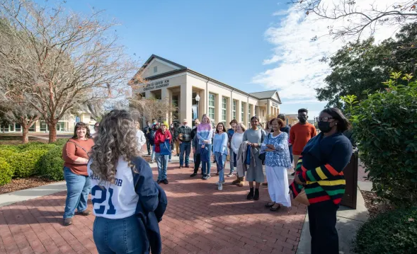 Prospective students tour Charleston Southern University, which says its Buc Promise program is the first tuition guarantee from a private South Carolina college. (Photo/CSU)