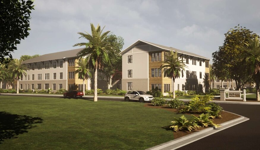 Esau Jenkins Village, a new 72-unit affordable senior housing community, led by Maryland based developer Nix Development Co. through a strategic partnership with Sea Island Comprehensive Health Care Corp. (SICHCC), and Ward Mungo Construction LLC closed on $26 million of project financing on Dec. 22. (Rendering/Provided)
