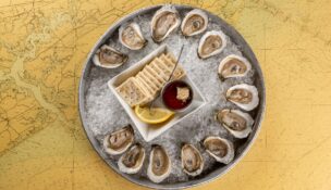 The menu at Fleet Landing's new Raw Bar features items like oysters on the half shell, fresh fish dishes, seafood towers, shrimp cocktail and more. (Photo/Paul Cheney)