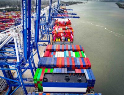 A 17% increase in loaded imports and strong intermodal cargo movements drove year-over-year container volume growth at South Carolina Ports, marking the most significant uptick this year. (Photo/SC Ports/Matthew Peacock)