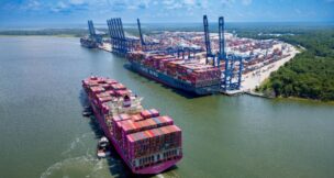 A new weekly ship service from Ocean Network Express establishes a direct connection between India and South Carolina Ports. (Photo/SCPA/Walter Lagarenne)